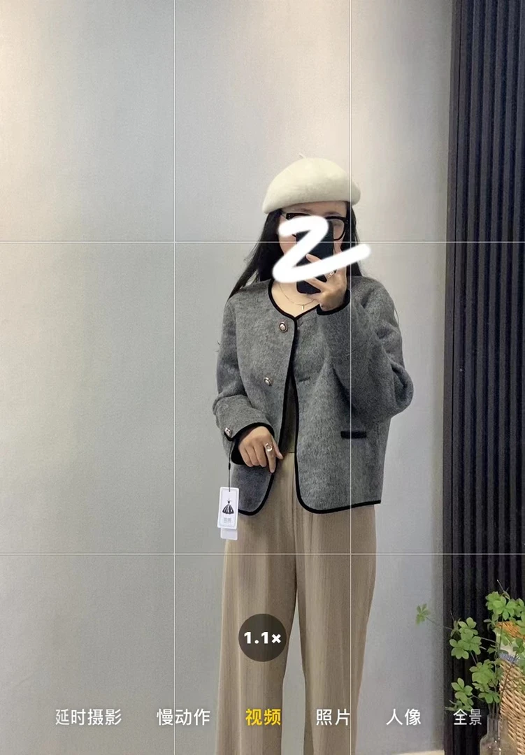 灰色呢大衣短款大衣秋冬新款双面大衣