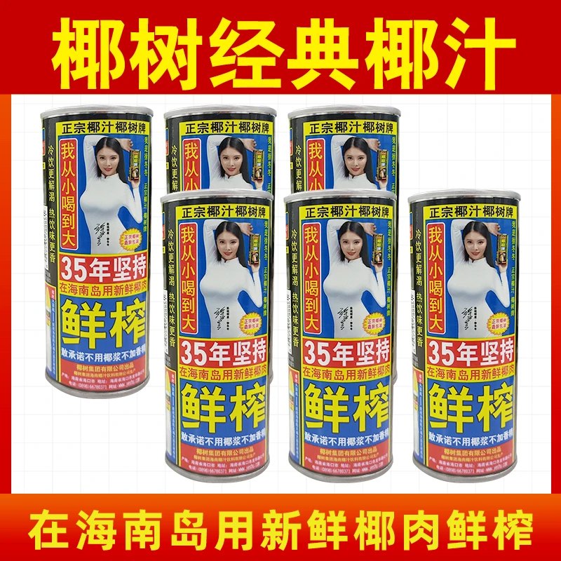 椰树 正宗椰树牌椰子汁椰奶245ml*6罐海南鲜榨植物蛋白饮料