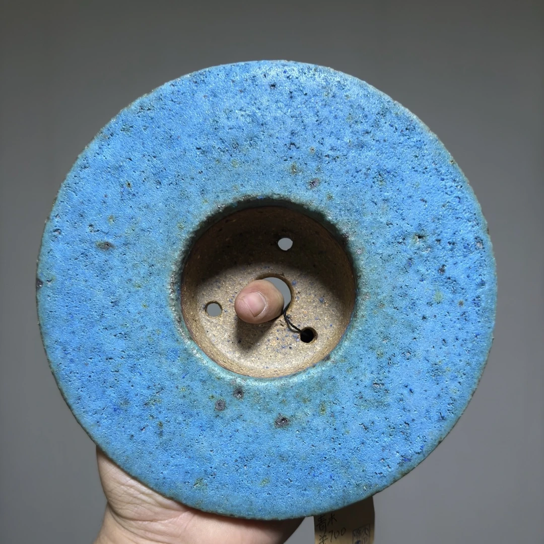 大正和窑高温釉盆，圆形盆景花盆盆，意境感强，茶台盆景花盆盆