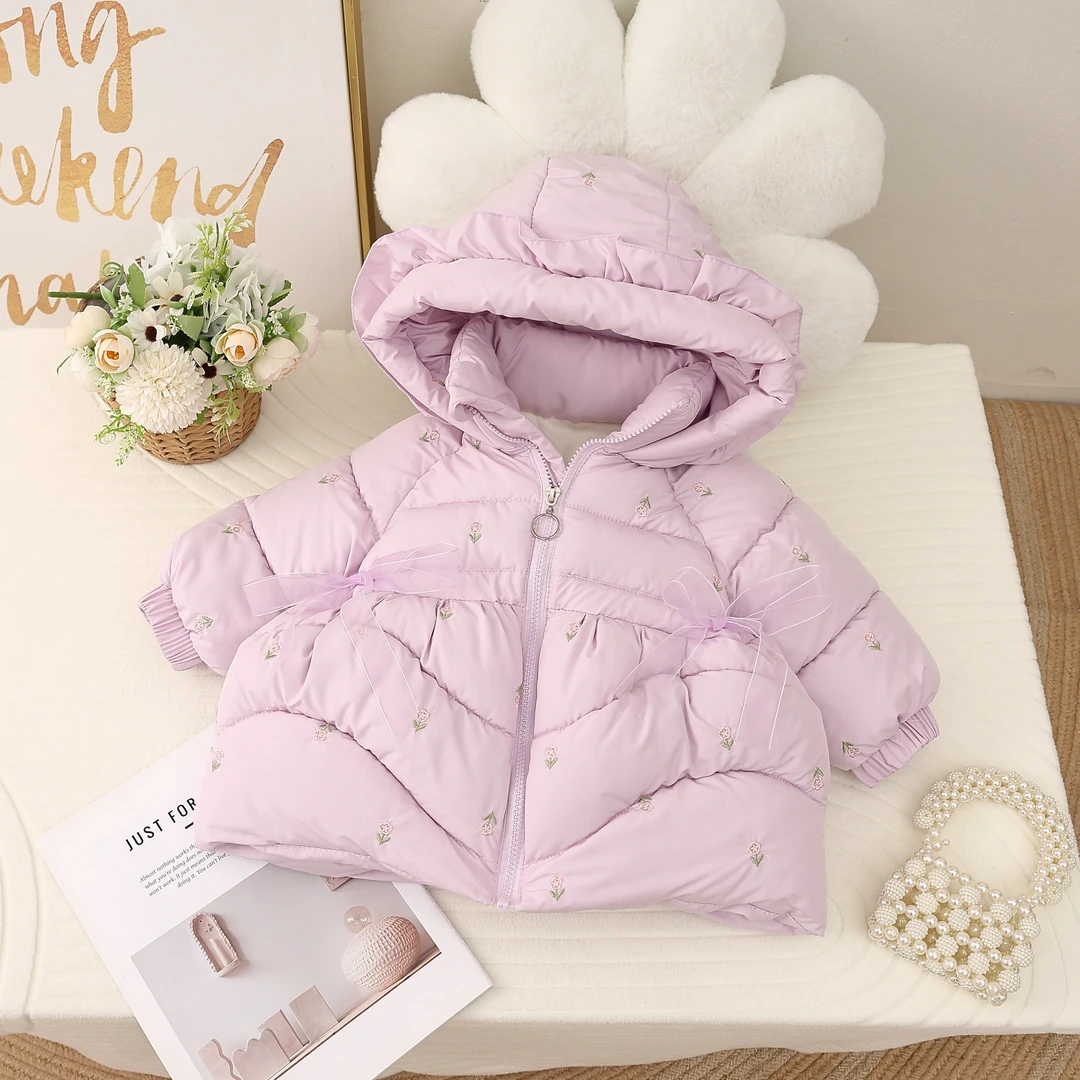 2024年冬季新款女童加厚加绒棉衣宝宝棉服儿童洋气女童过年服新款