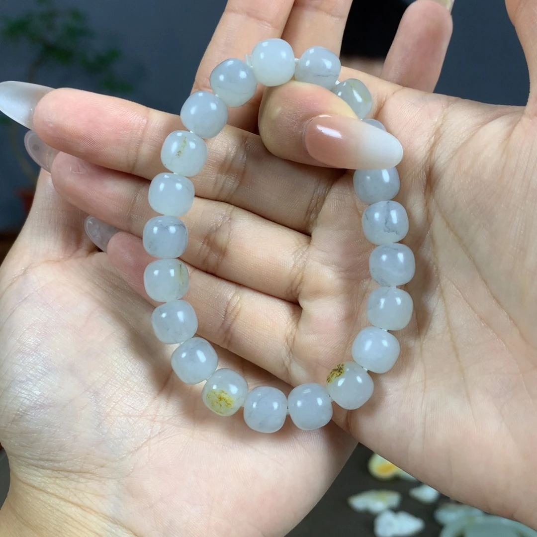 和田玉手串未镶嵌海**漂
