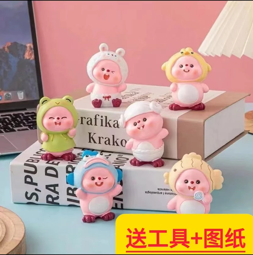 3D立体换装露比loopy石膏娃娃涂色涂鸦彩绘diy爆款海狸儿童摆件