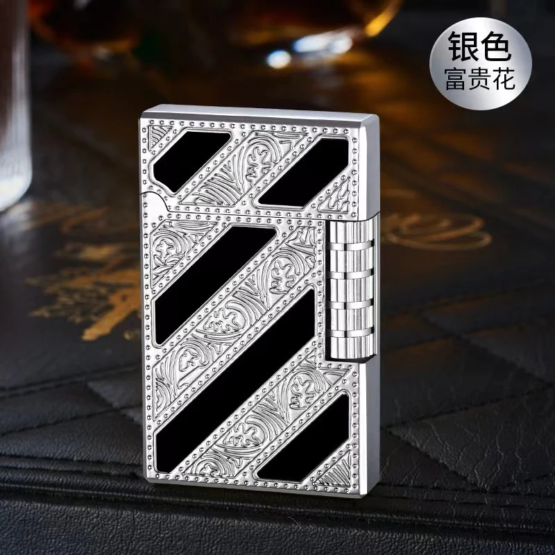网红精品朗声火机个性高档打火机双面创意原装老式纪念侧滑盔甲机