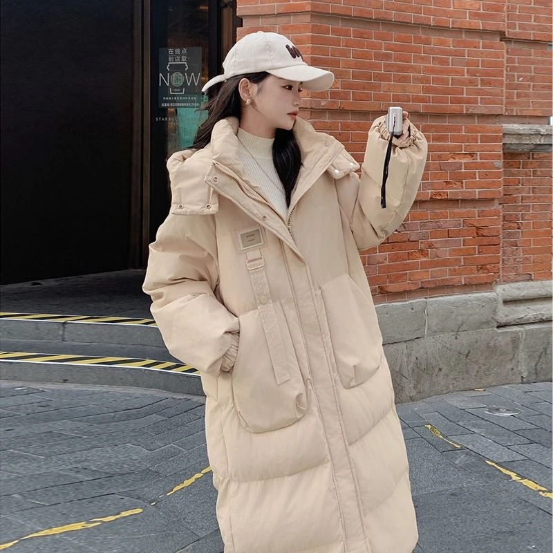 波司豋长款羽绒服女23冬季新款过膝时尚宽松韩版休闲学生加厚长外