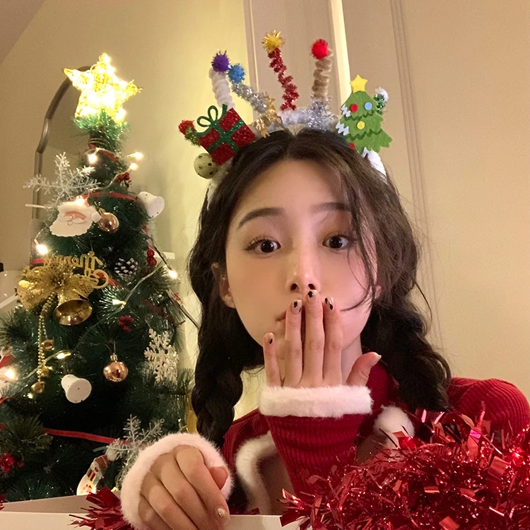 㶧锦可爱圣诞发饰亲子款圣诞树装饰头箍儿童宝宝圣诞礼物节日发卡