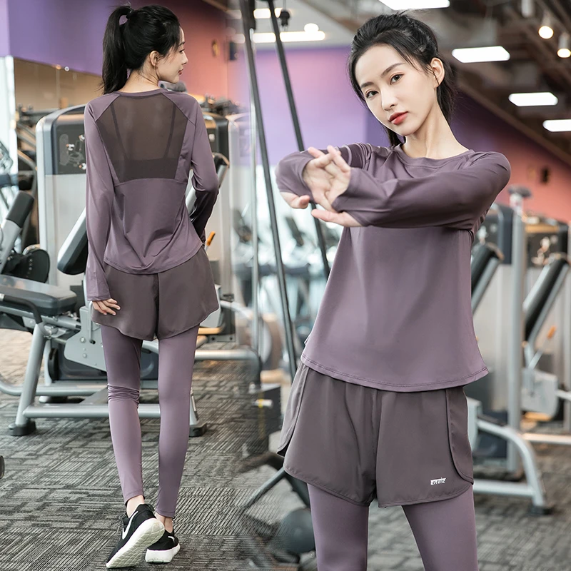 秋季高颜值瑜伽服套装普拉提运动宽松女士显瘦跑步服速干透气1190