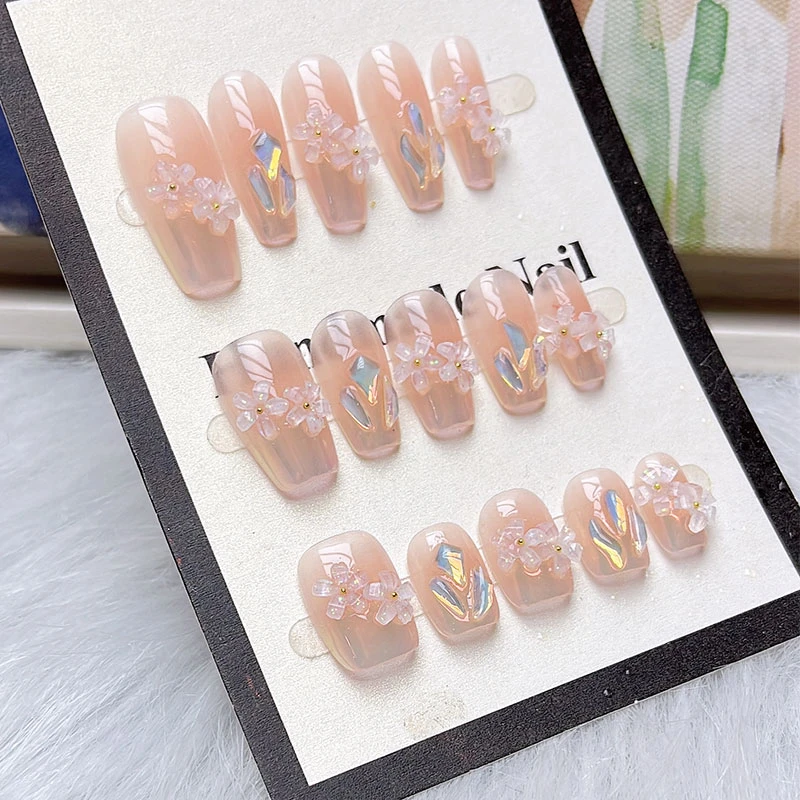 【油画木槿】假指甲美甲可拆卸成品甲纯手工穿戴甲纯手工穿戴甲