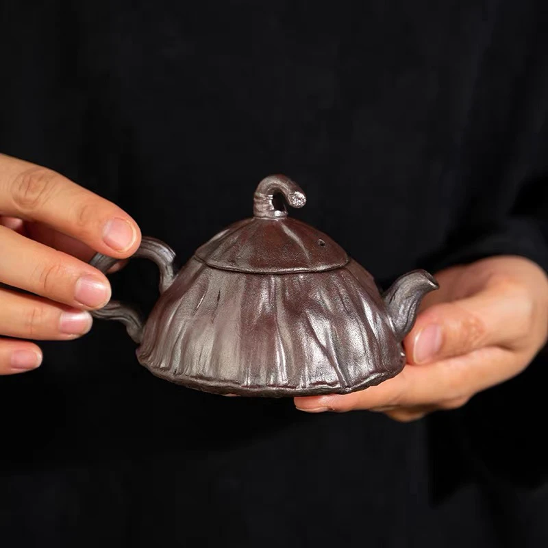 老陶泥中式莲蓬仿生壶全手工莲子泡茶壶陶瓷原矿创意单壶家用复古