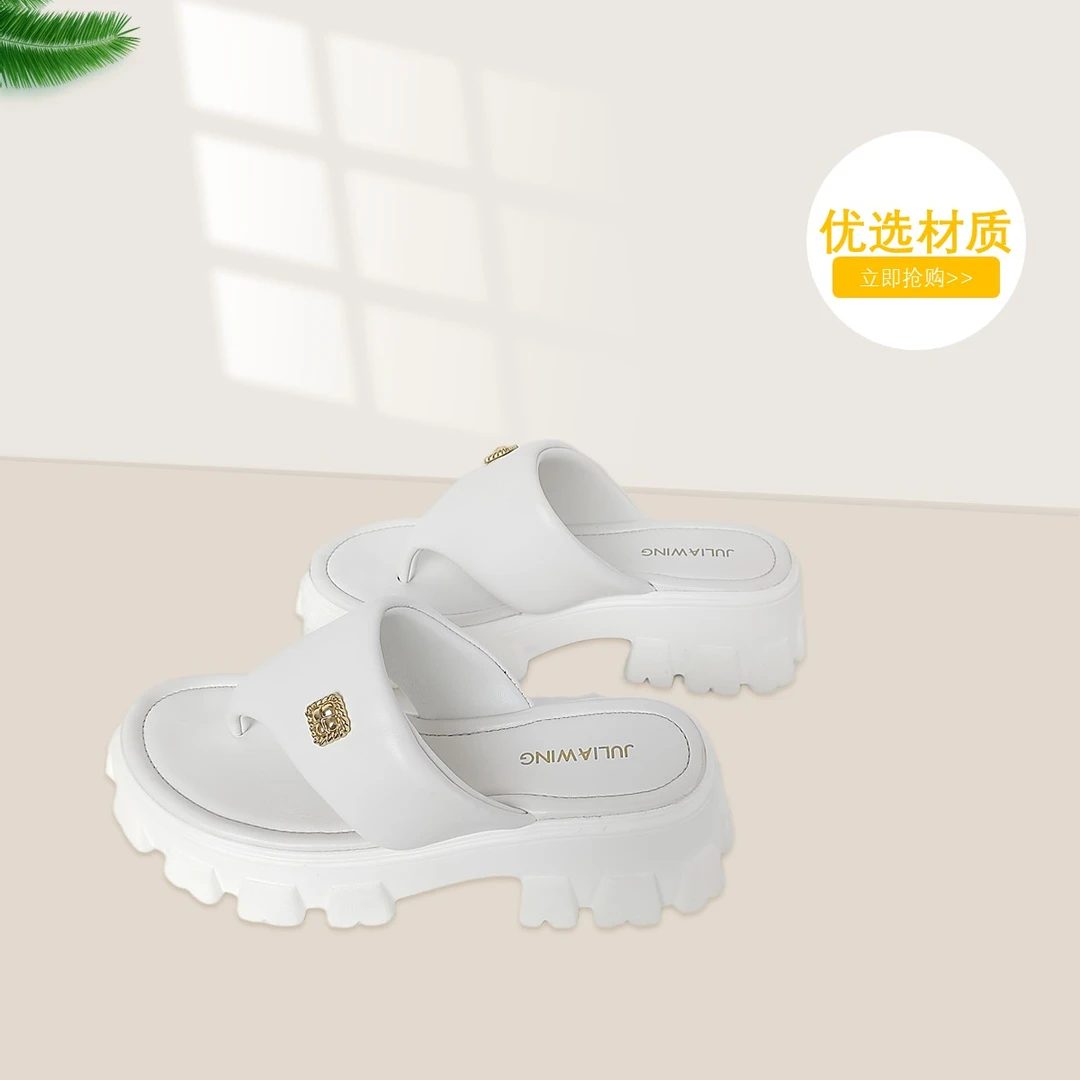 气质女神甜美时尚粗跟舒适百搭夏季夹趾防滑耐磨休闲凉拖鞋