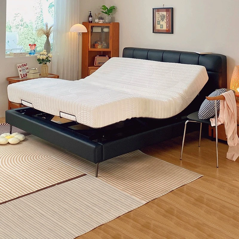 【泡芙】主次卧酒店科技智能电动床现代轻奢软包双人大婚床北欧客厅