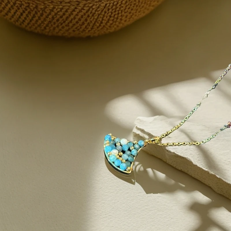 铜合金项链 XL072039-10081银杏叶复古轻奢小众设计师款项链