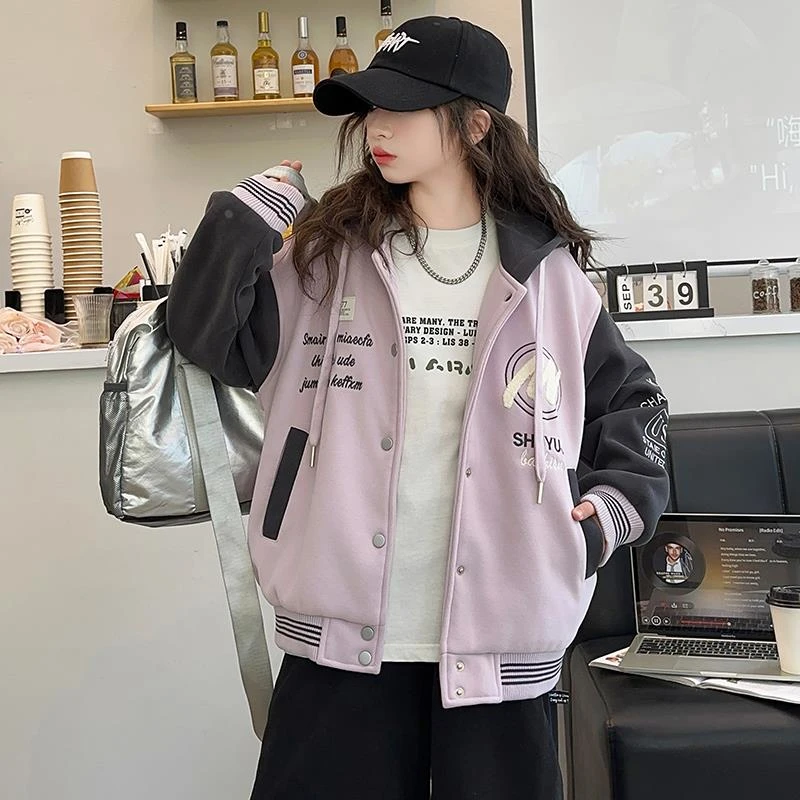 秋冬款夹棉加厚棒球服外套中大童时髦洋气二棉儿童秋装上衣潮