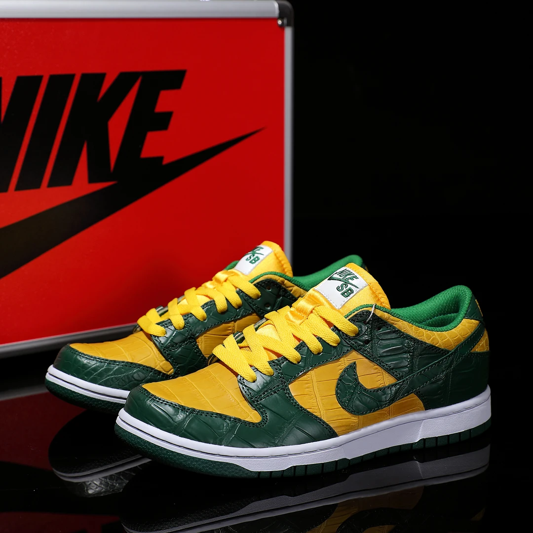 NIKE/耐克巴西黄绿鳄鱼皮【定制球鞋】低帮球鞋百搭透气潮鞋潮流