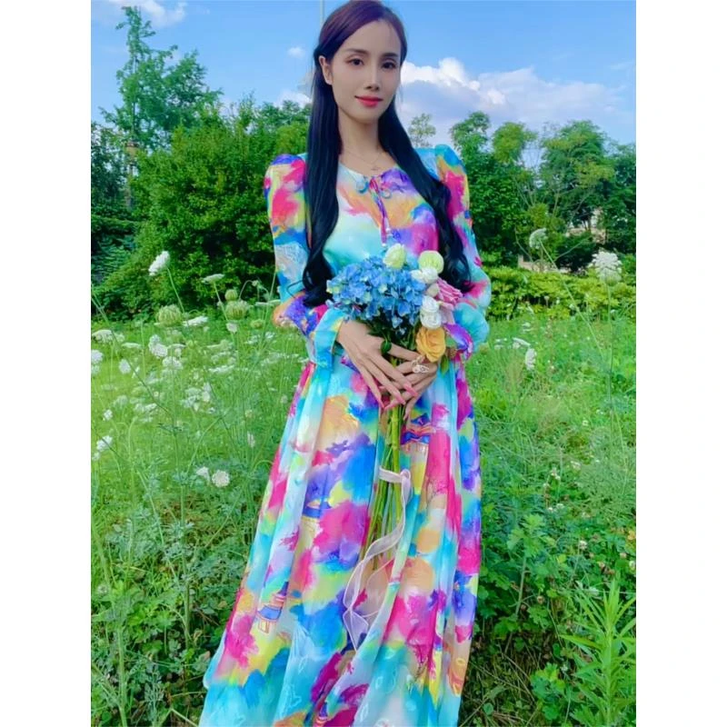 【诗画江南】重工提花公主仙女裙气质显瘦高级感连衣裙