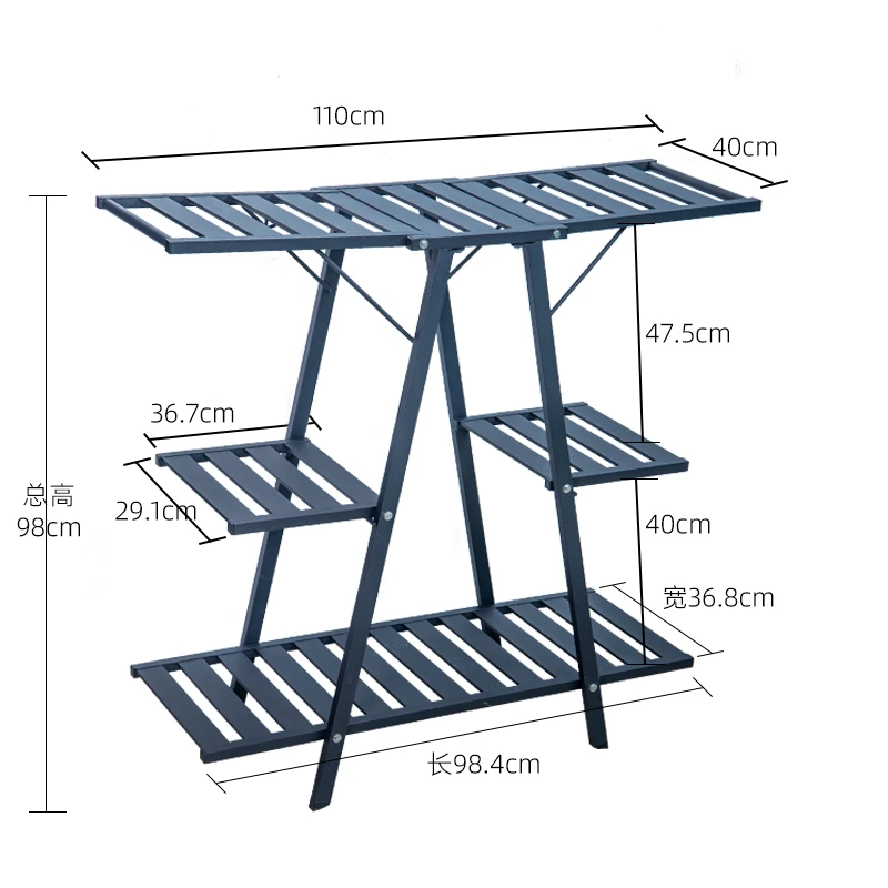 铝合金花架折叠花架多层花架绿植架金属花架多功能置物架厂家发货