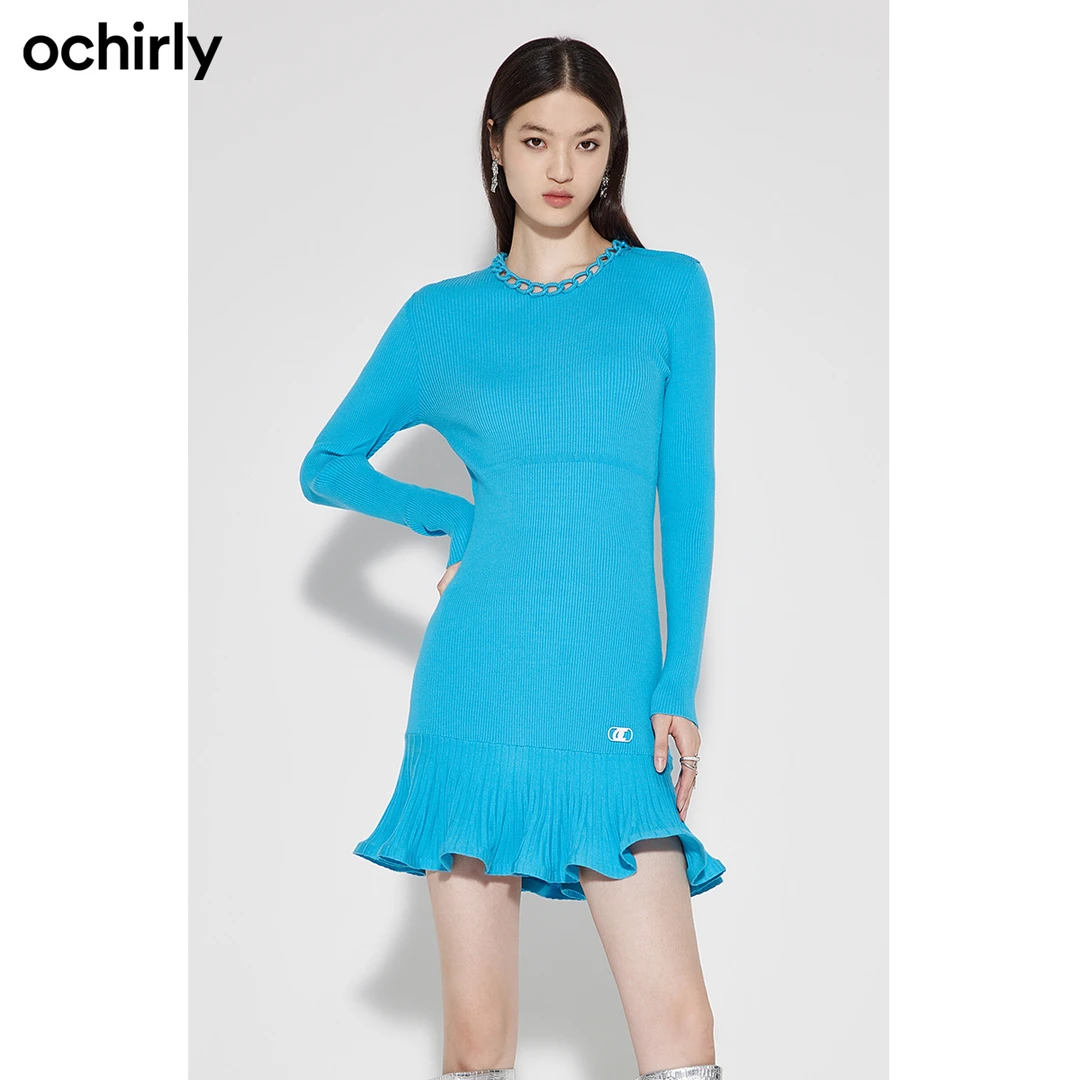【citywarm】欧时力针织连衣裙冬装鲢鱼尾裙千金热力感1WY408138F