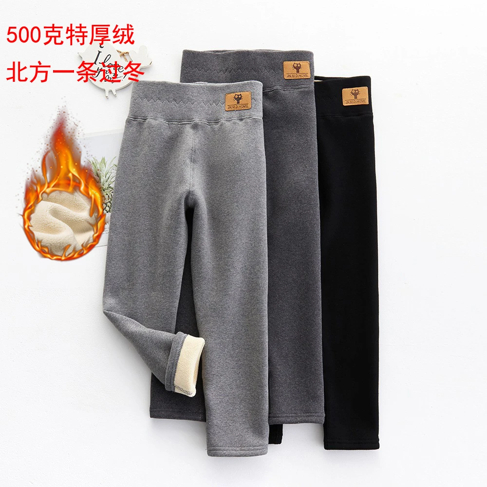 500特厚女童打底裤秋冬加绒高腰外穿童裤百搭童装女宝宝加厚裤子
