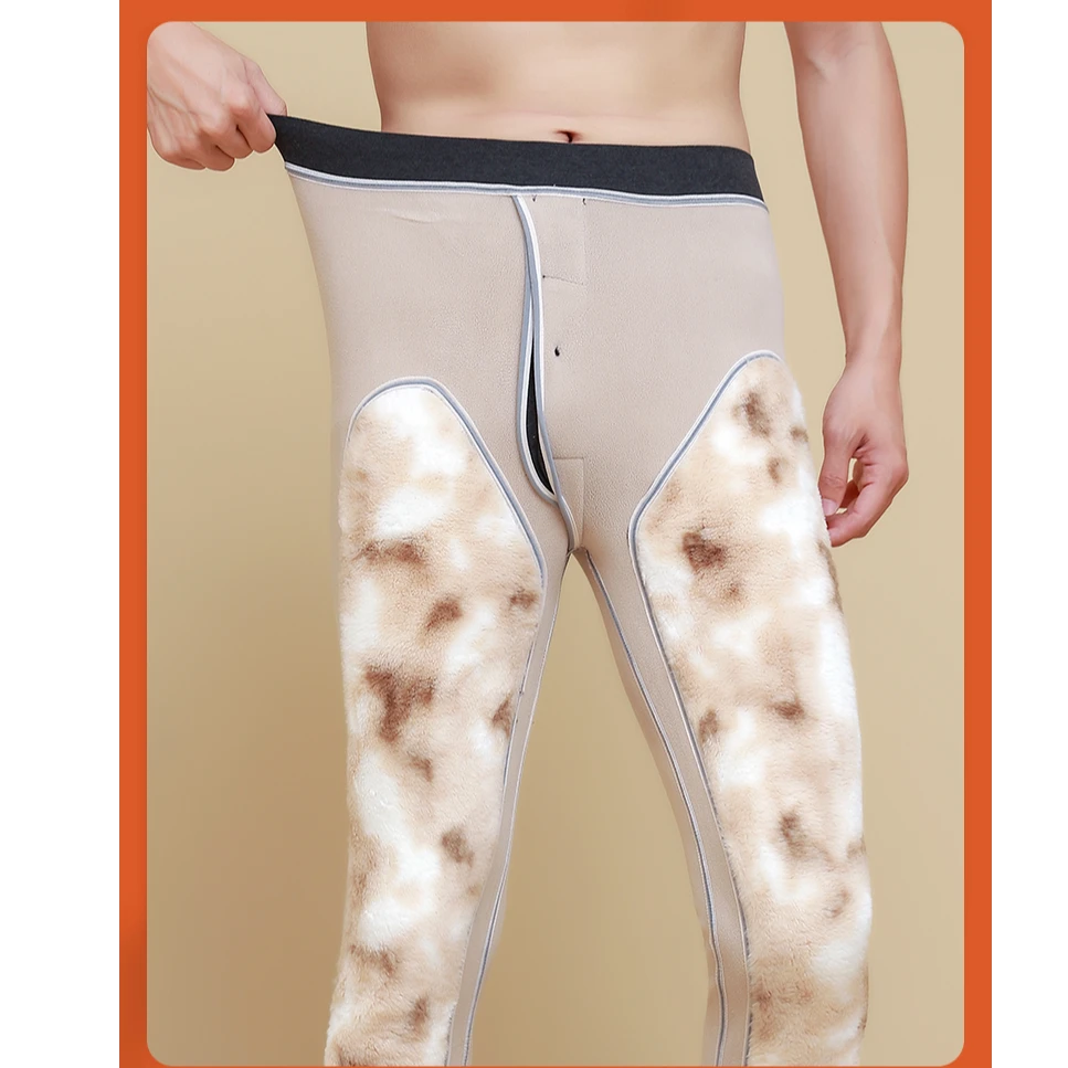 【兔毛绒加绒保暖护膝裤】冬季加绒加厚抗寒男女同款保暖裤HH037