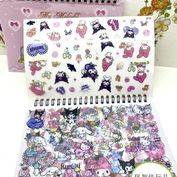 三丽鸥贴纸卡通库洛米美乐蒂咕卡本可爱儿童女孩加厚卡通手账本