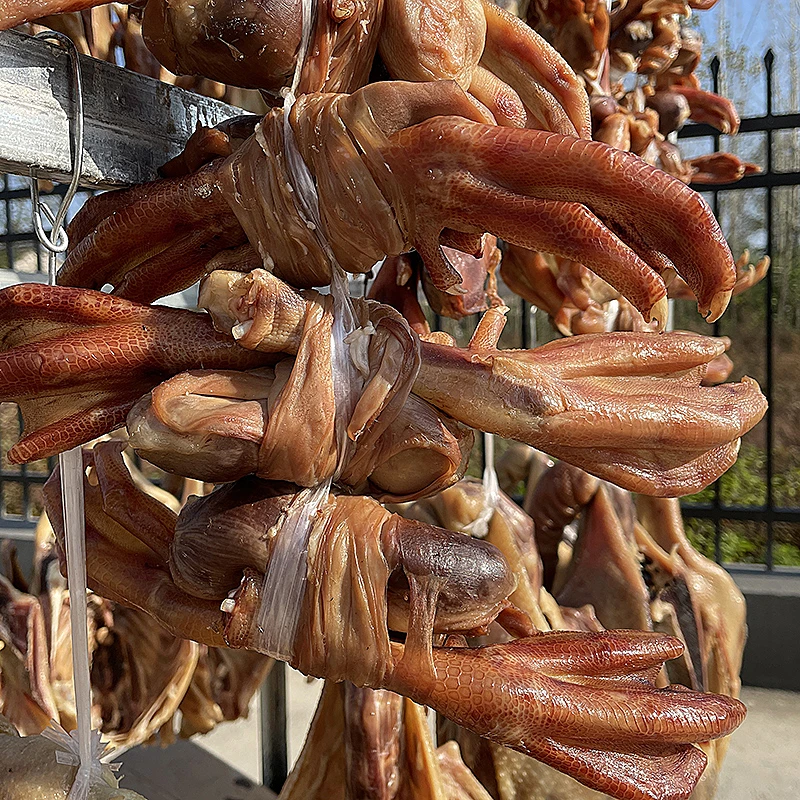 乡村小红 皖西老鹅胗爪肫爪新鲜腌制咸货农家稻田散养鹅爪腊货