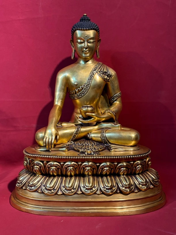 铜鎏金佛像，京门圜