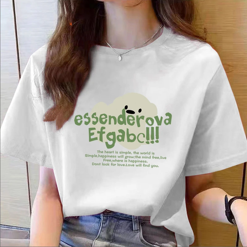 2025夏季新款印花t恤女显瘦休闲洋气百搭ins宽松圆领上衣T恤时尚