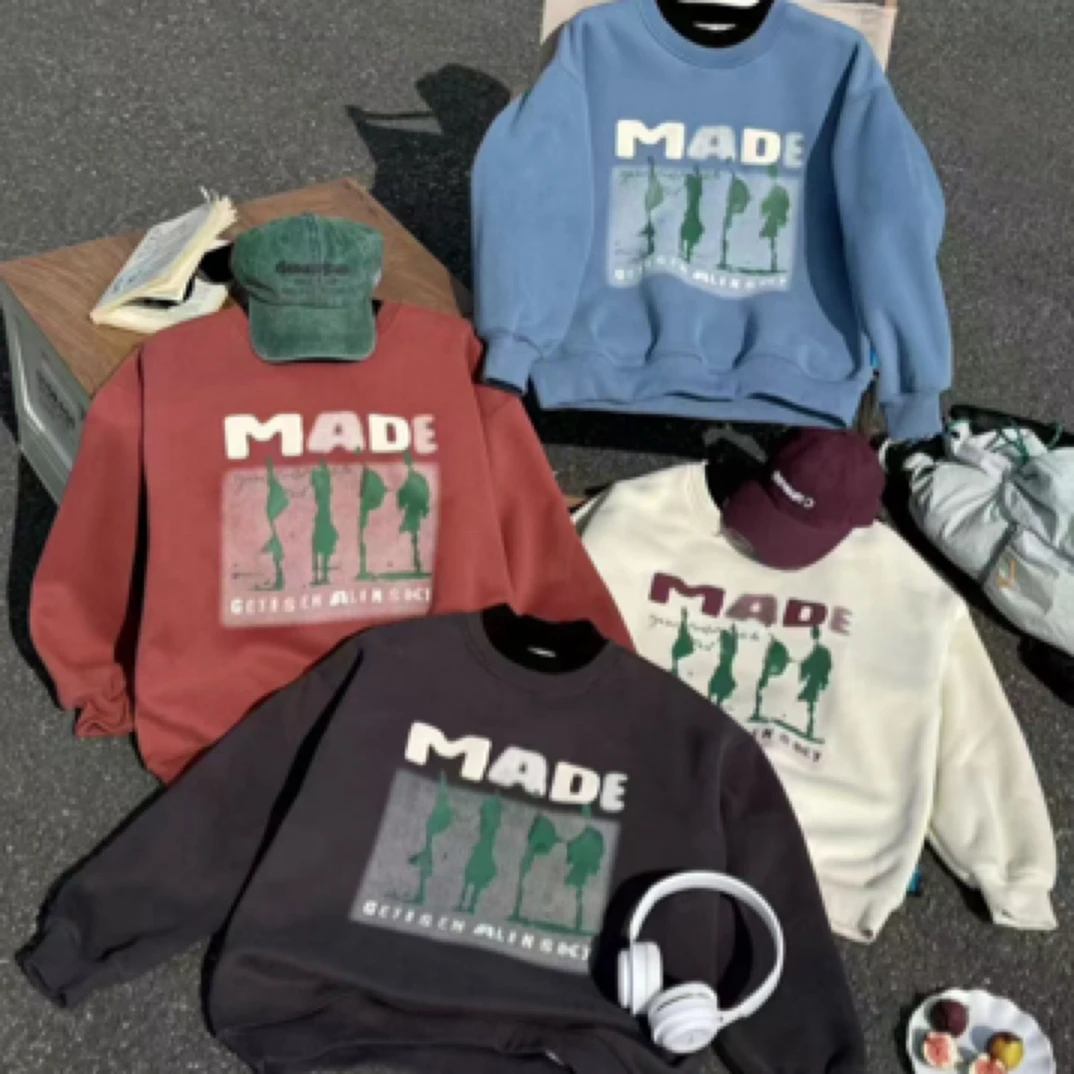 儿童长袖卫衣加绒加厚圆领韩版冬季