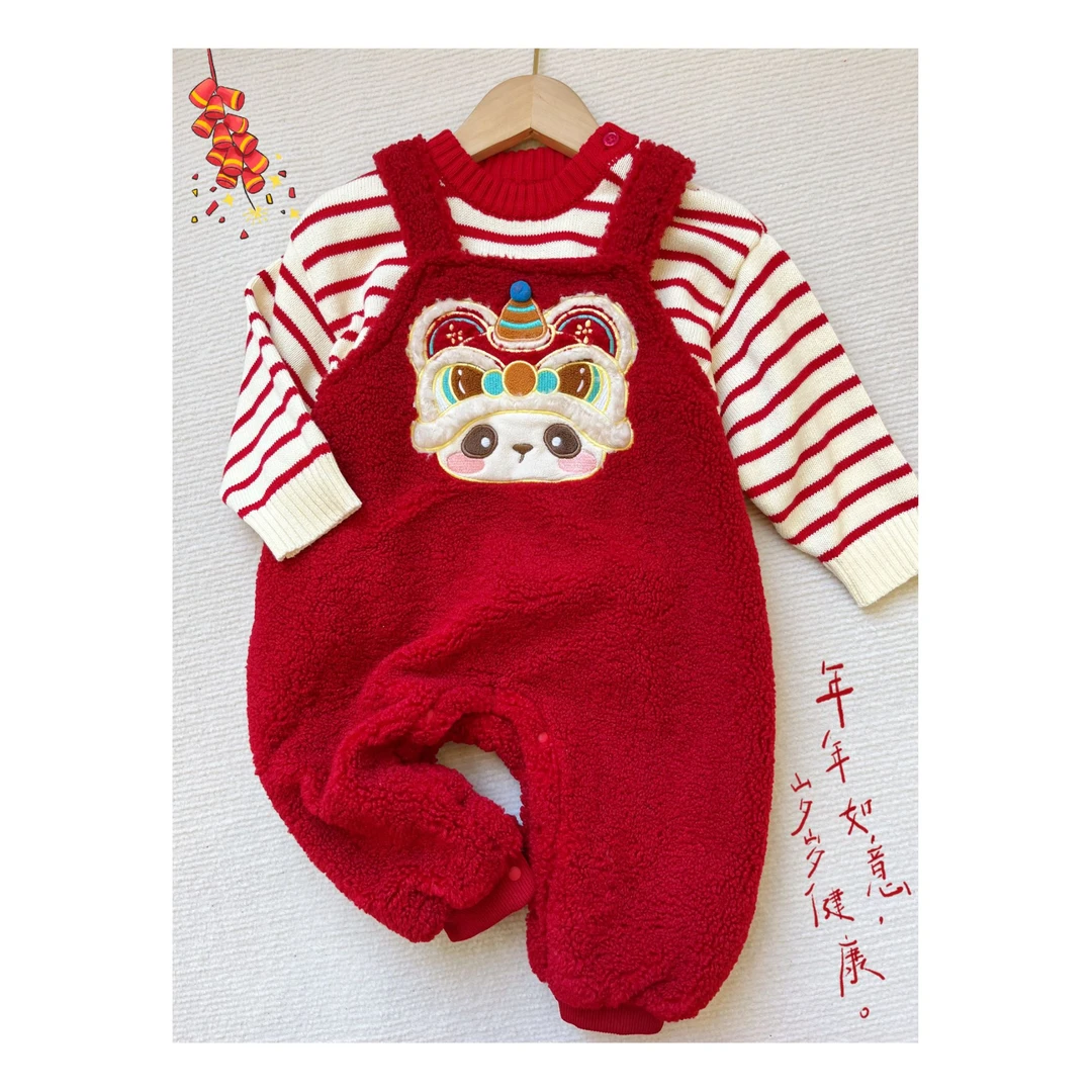 【年款上新】嘟嘟家儿童背带裤年款秋冬装红色ZHBN231MY024