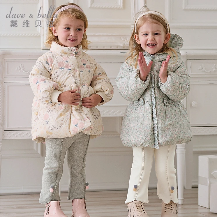 戴维贝拉儿童羽绒服女童冬装防水外套女宝新款上衣DB4242512