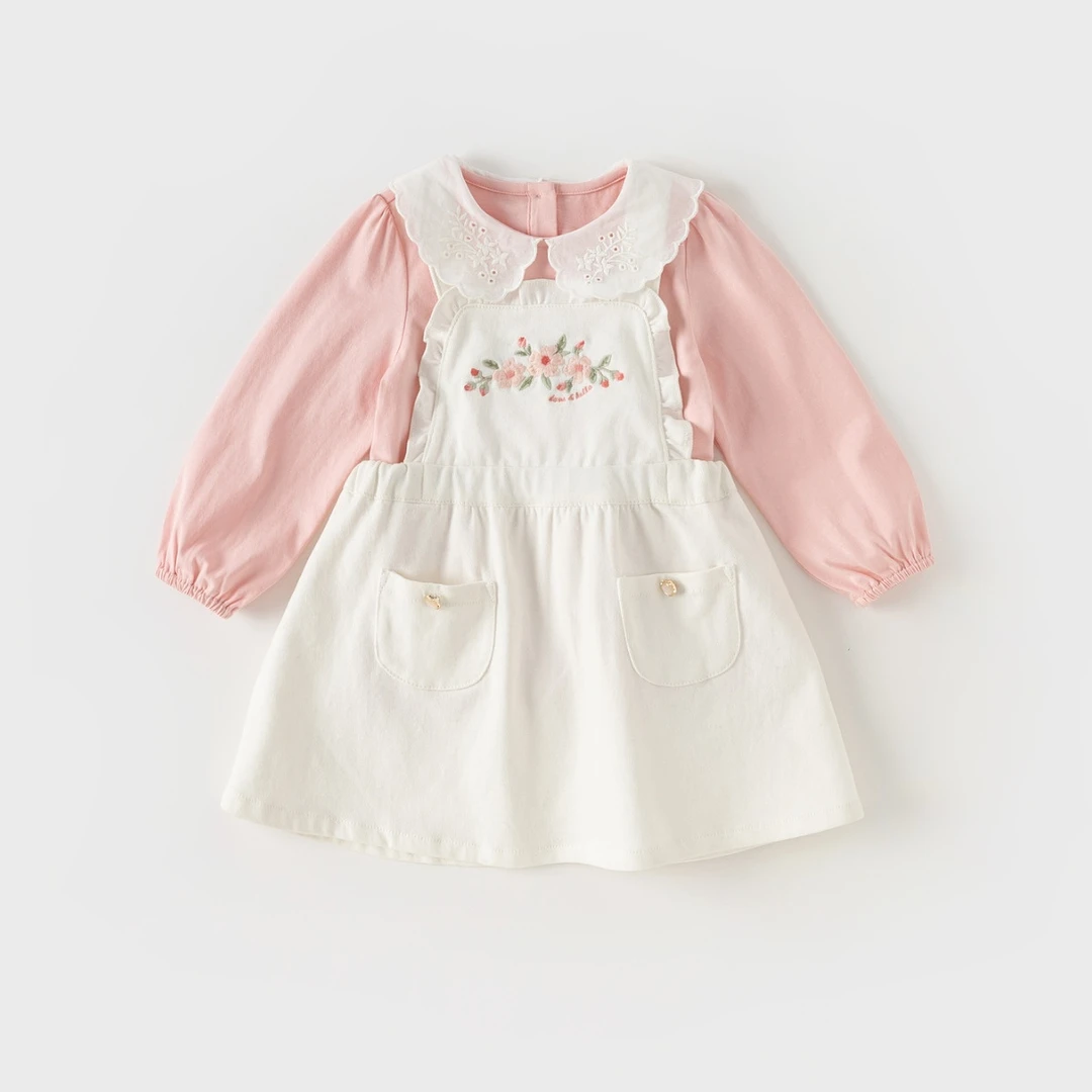 戴维贝拉儿童背带裙女童洋气吊带裙子宝宝春夏衣服童装DB1248420