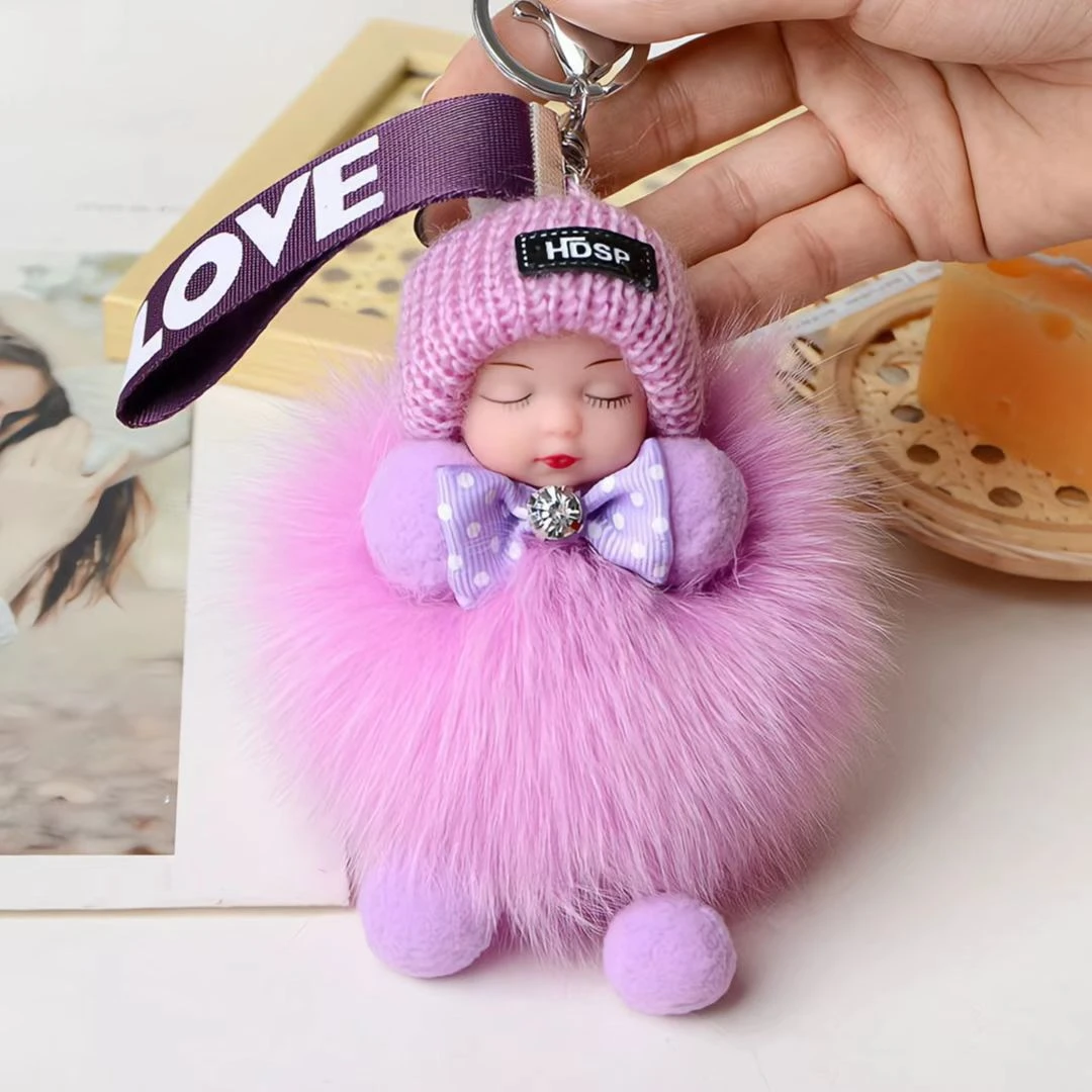 狐狸毛娃娃包包挂件