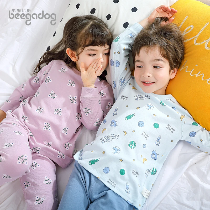 儿童纯棉全棉无骨冬2023家居睡衣内衣套装 4703