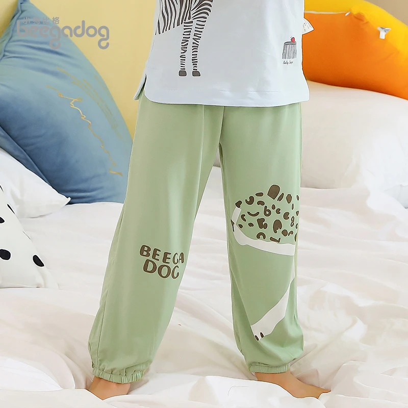 【小狗比格官方旗舰店】儿童夏季薄款莫代尔外穿居家长裤防蚊裤7255