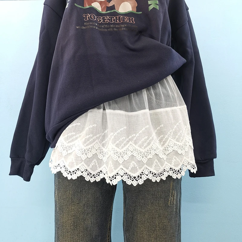 秋冬内搭屁帘女下摆卫衣内搭衬裙打底半身裙大码叠穿神器白色百搭