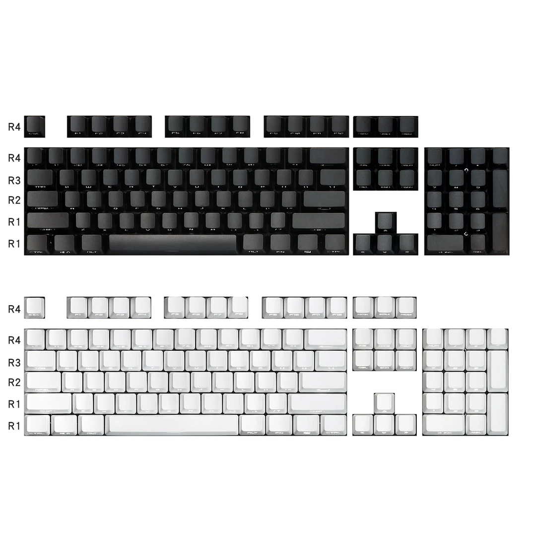 黑白色PBT侧刻透光OEM68 980 75 87客制化机械键盘cherry8.0键帽
