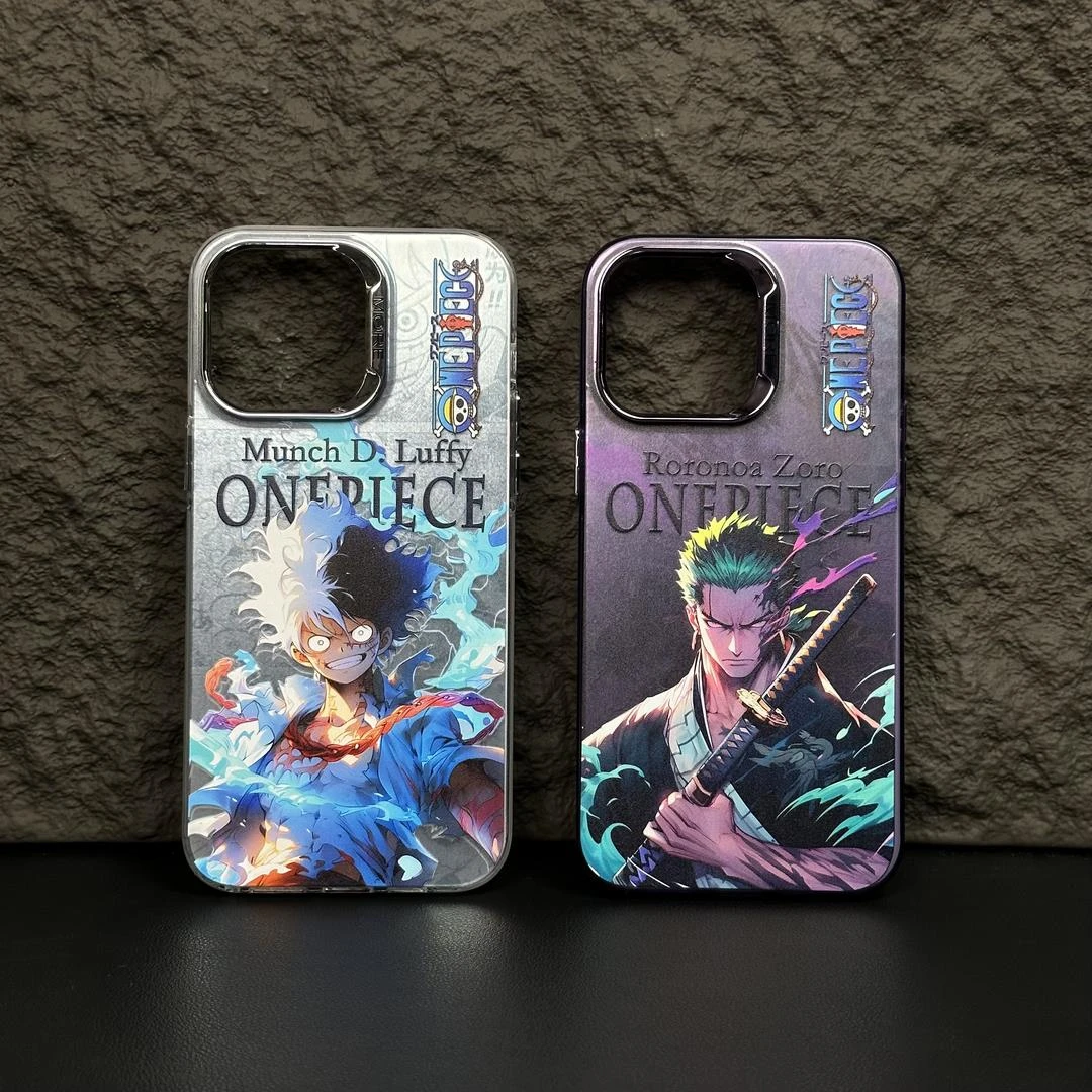 动漫海贼王五档路飞iPhone15手机壳苹果14promax电镀13创意12全包