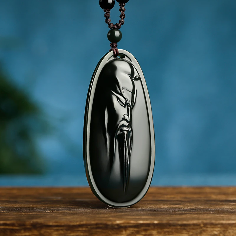 琢玉八刀和田玉关公吊坠男款青玉细料玉石武财神玉坠