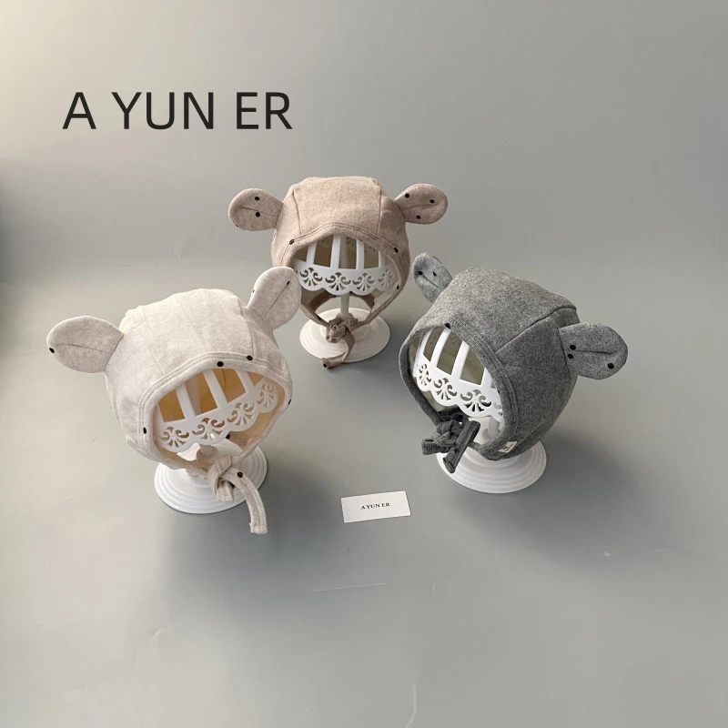 婴儿帽子春秋款初生婴幼儿帽子女宝宝帽新生护耳帽男童防风帽保暖