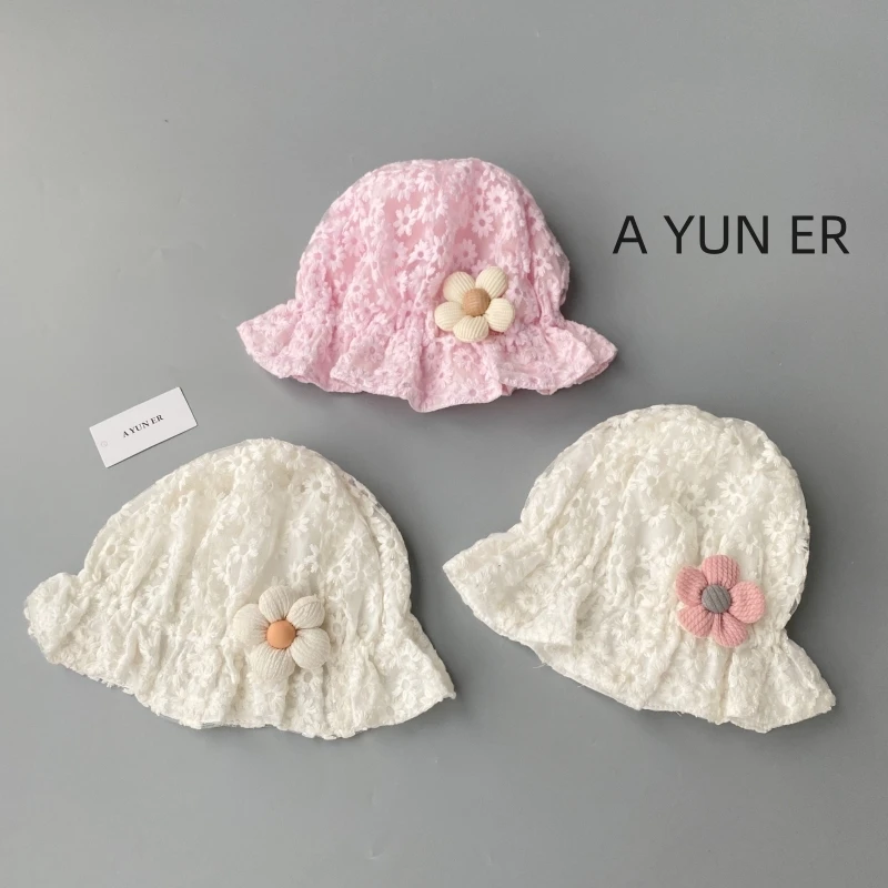 婴儿帽子夏季薄款洋气小月龄女宝宝松紧可爱渔夫帽春秋透气遮阳帽