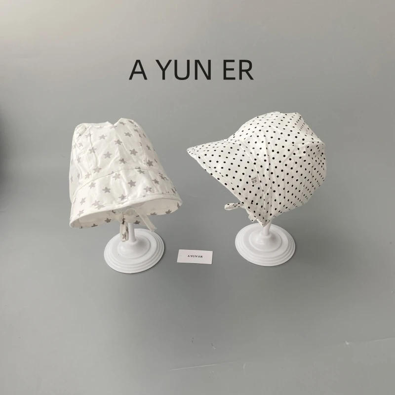 婴儿帽子春秋薄款女宝宝大檐遮阳宫廷帽可爱超萌男童渔夫帽防晒帽