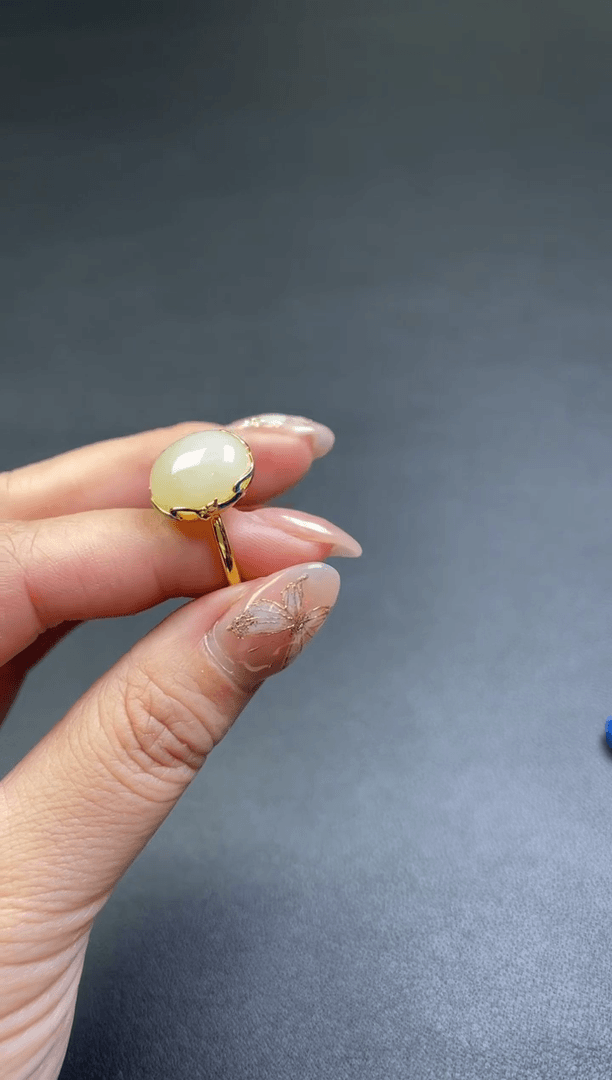 【闪购商品】和田玉戒指银S925镶嵌戒指1