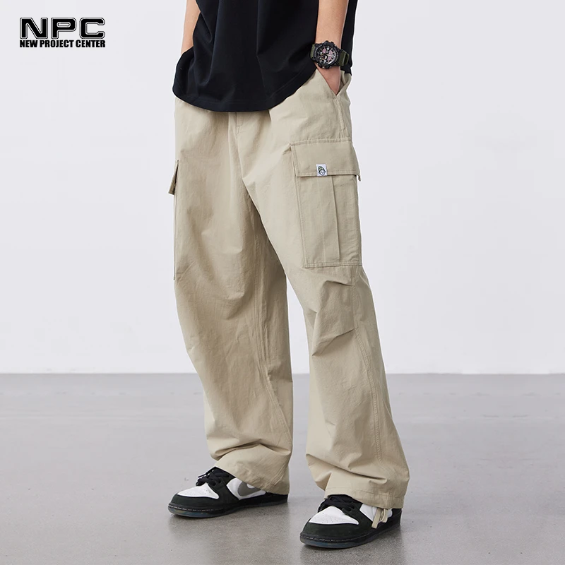NPC潮牌复古两侧大口袋裤脚可调节直筒工装裤休闲长裤NP32TR33