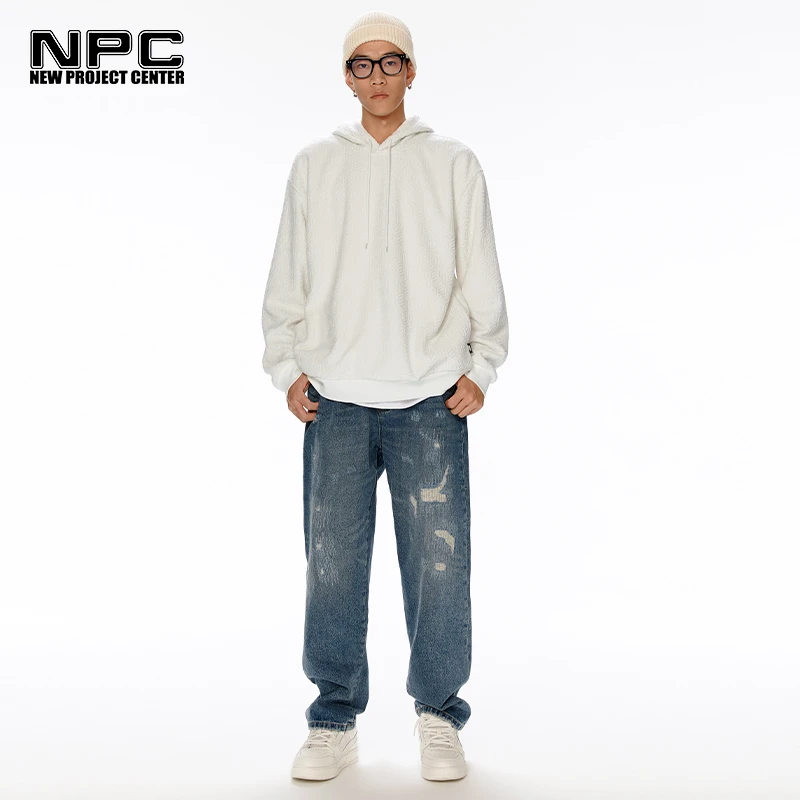 NPC潮牌老花立体满印毛巾布提花连帽卫衣男女同款套头NP28ST55