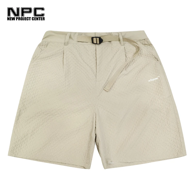 NPC潮牌李晨nic同款表面凹凸立体格纹休闲短裤男女同款NP26TR53