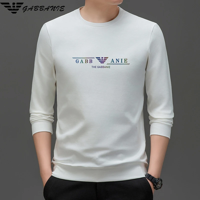 专柜正品纯色长袖T恤男圆领秋季高档打底衫男士时尚休闲潮流卫衣