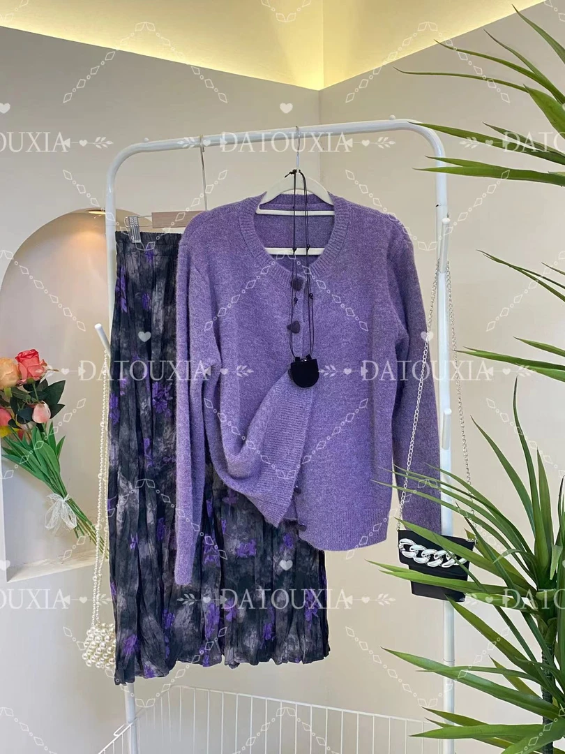 A【080-250】春夏气质减龄百搭显瘦慵懒风毛针织衫女