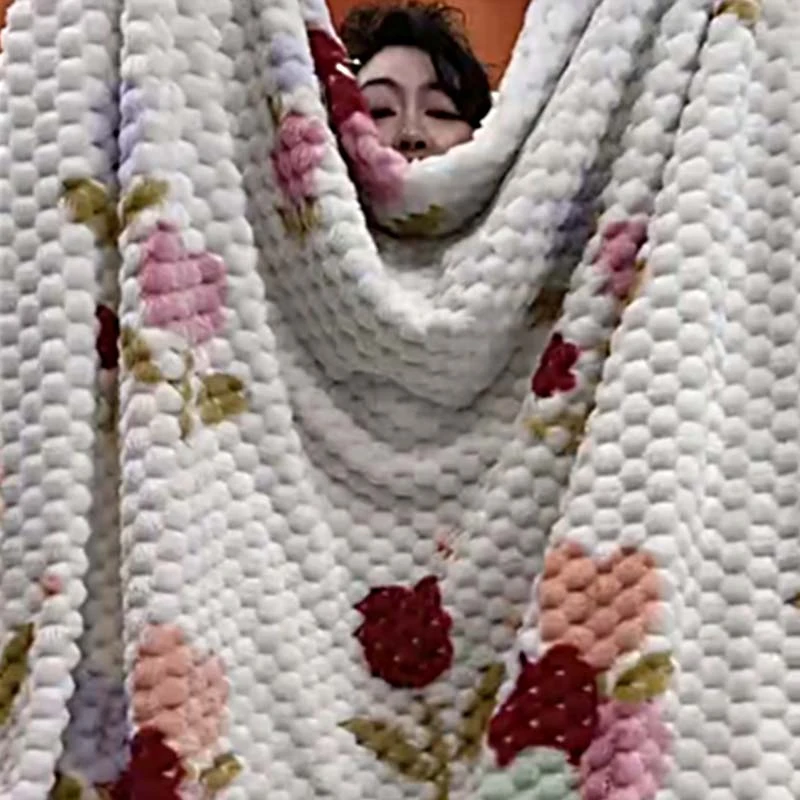 冬季加厚牛奶绒被套法兰绒被罩单件-五彩斑斓花被套999