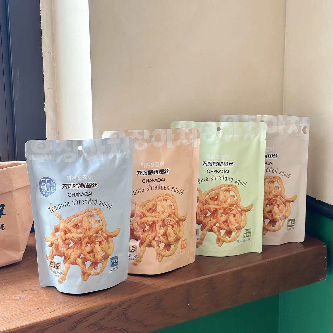 馋小爱天妇罗油炸鱿鱼丝芥末黄油香辣休闲网红零食解馋小吃55g