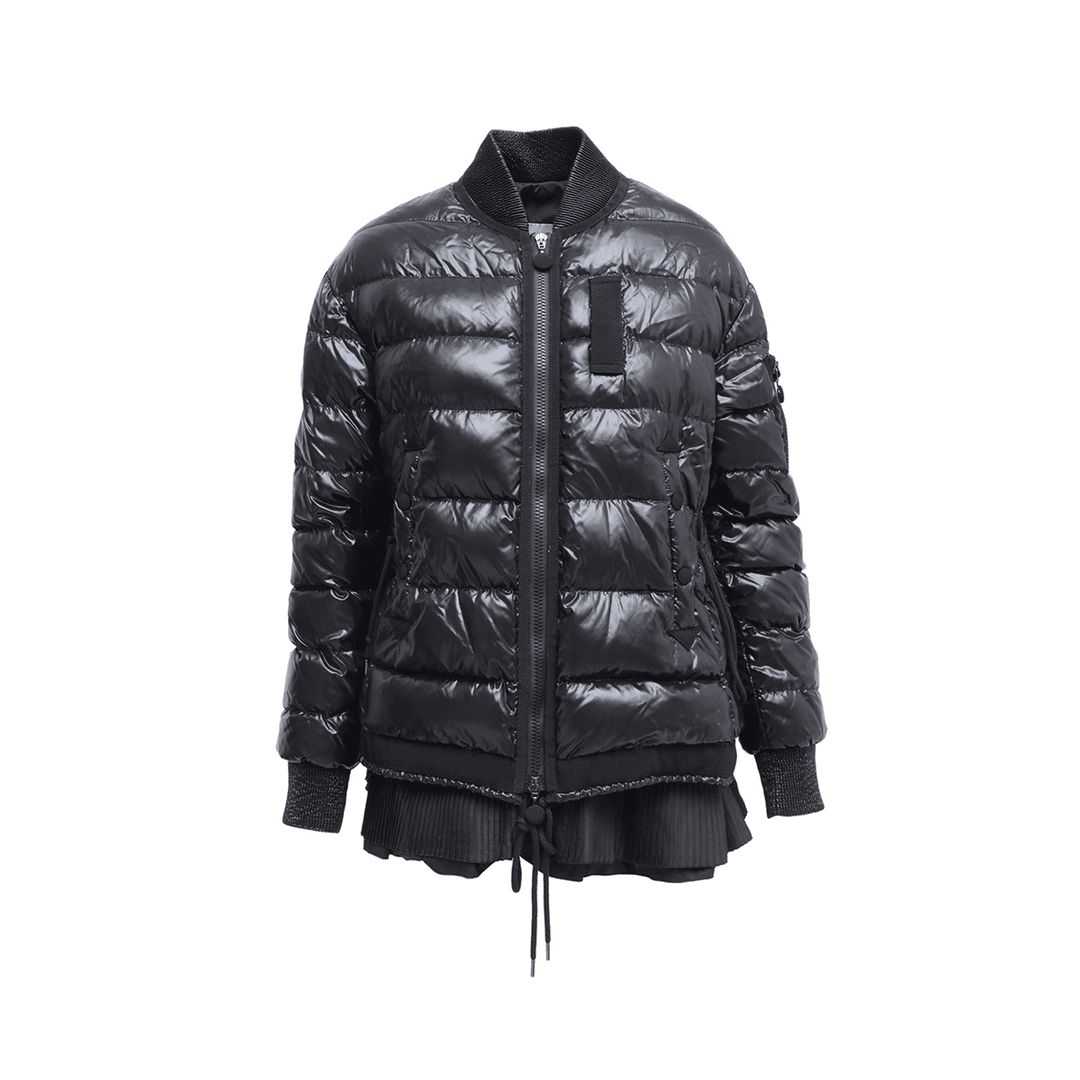 99新 MONCLER 小花6娜P234038267荷叶边 羽绒服 黑色 蒙口码1