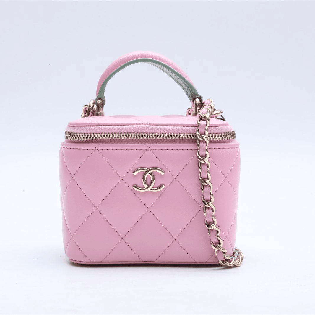 99新 Chanel/香奈儿 小花6娜P224929953小盒子 带镜子 拼色镭射标